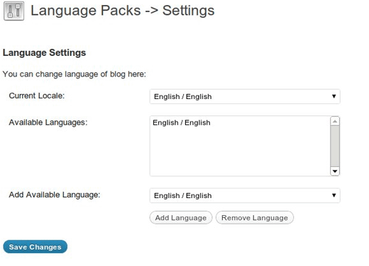 wordpress language packs