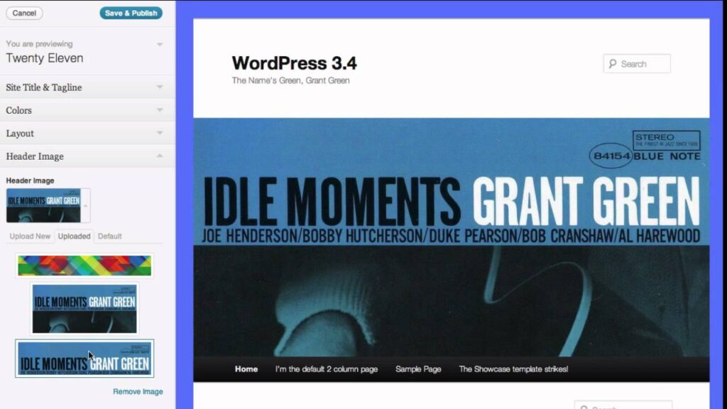 WordPress 3.4 green - screenshot
