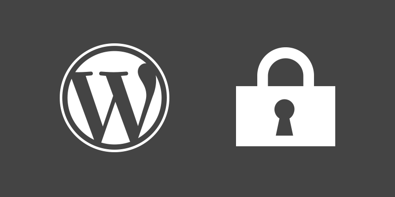 Imagem mostrando o logo do WordPress e um cadeado branco ao seu lado, ilustrando o conceito de segurança.