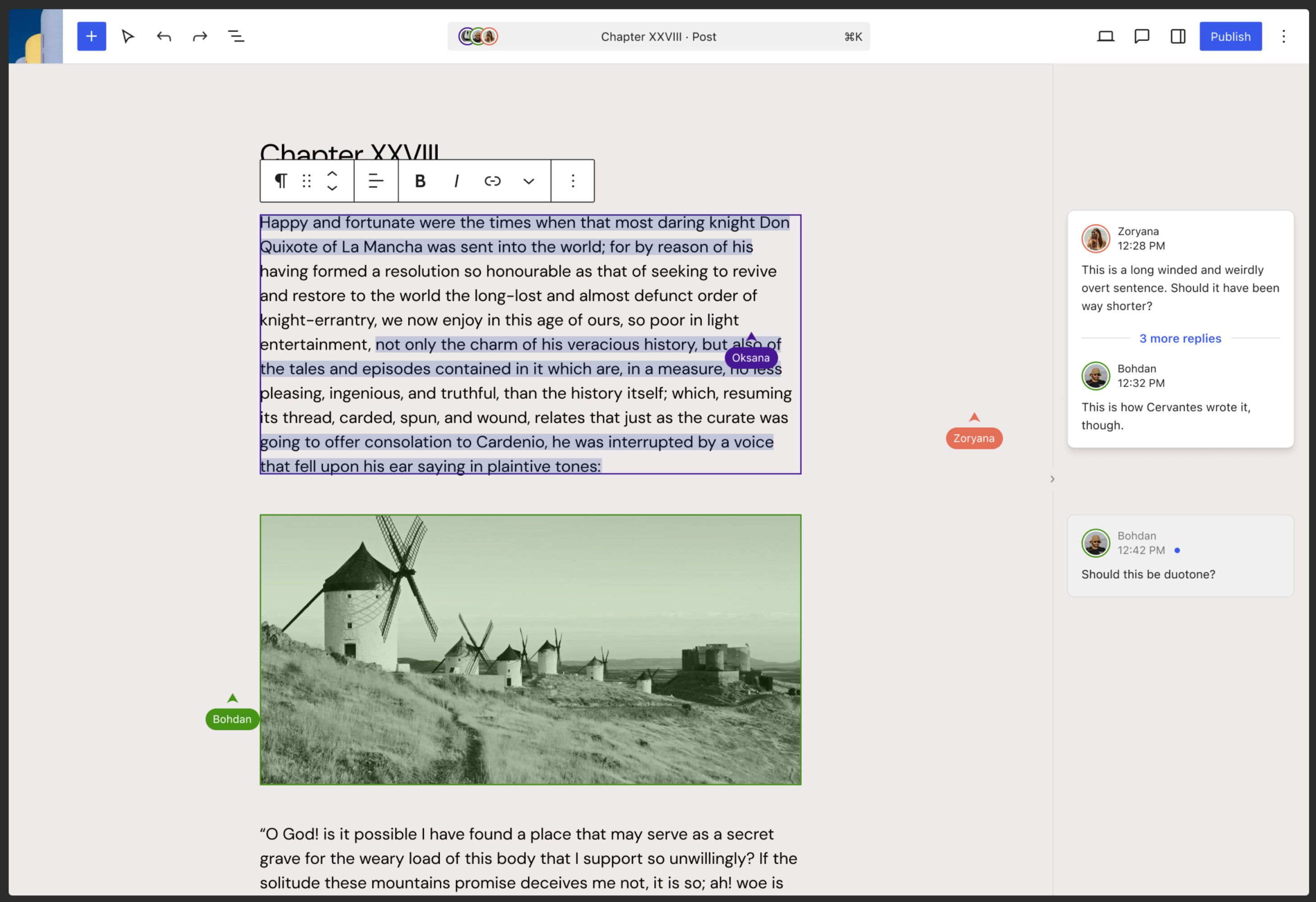 colaboracao tempo real wp