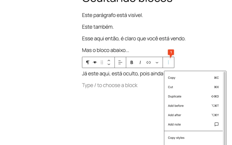 WordPress 6.9 introduz suporte à ocultar blocos no front-end